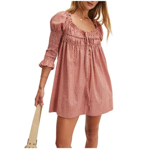 Free People Star Dip Mini Dress Glass Roses Combo Size XS NEW - Picture 1 of 10